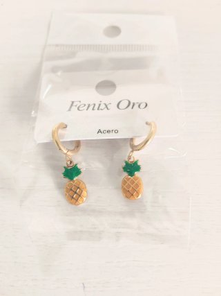 Pendientes Fenix Oro Piña