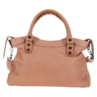 BALENCIAGA The Town Hand Bag Leather 2way Pink