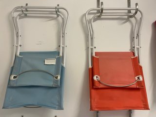 Sillas playeras plegables (azul y naranja)