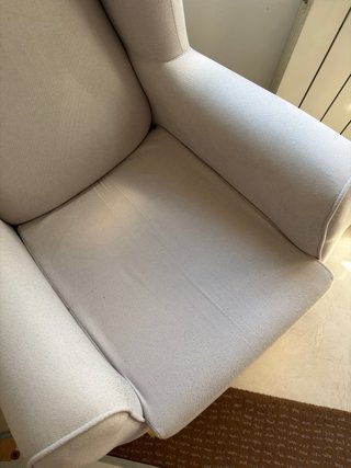 Sillón butaca balancín tela y madera