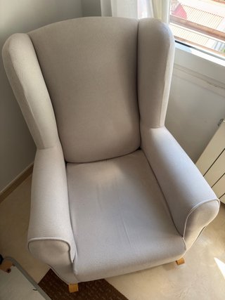 Sillón butaca balancín tela y madera