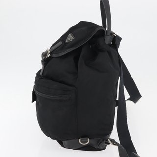 PRADA Backpack Nylon Black Silver Auth 176629 -