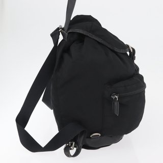 PRADA Backpack Nylon Black Silver Auth 176629 -