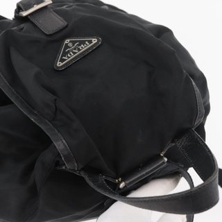 PRADA Backpack Nylon Black Silver Auth 176629 -