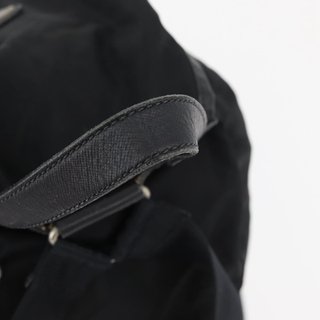 PRADA Backpack Nylon Black Silver Auth 176629 -