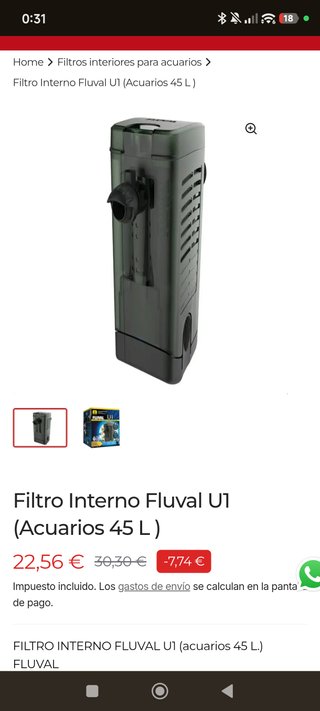 Acuario 20L + Filtro + Calentador + Dispensador