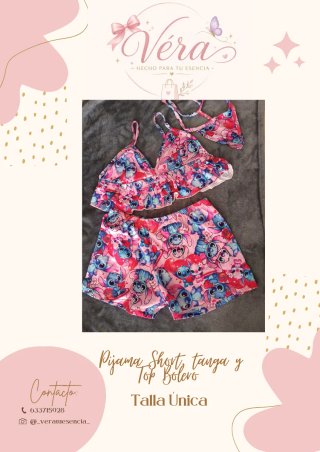 Pijama Vera Short, Tanga y Top Bolero
