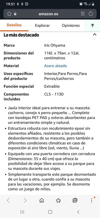 Jaula interior para perro/gato/conejo
