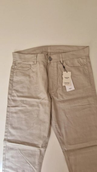Pantalón Mango Talla 42 Beige Nuevo