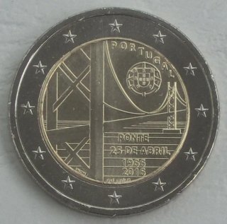 Moneda 2 Euros Portugal Puente 25 de Abril
