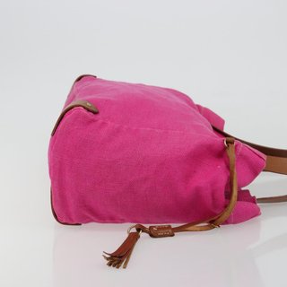 Miu Miu Tote Bag Canvas Pink Gold Auth 176854A -