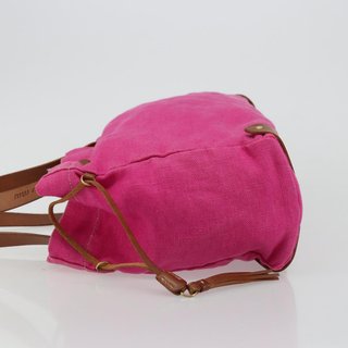 Miu Miu Tote Bag Canvas Pink Gold Auth 176854A -