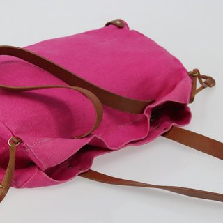 Miu Miu Tote Bag Canvas Pink Gold Auth 176854A -