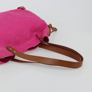 Miu Miu Tote Bag Canvas Pink Gold Auth 176854A -