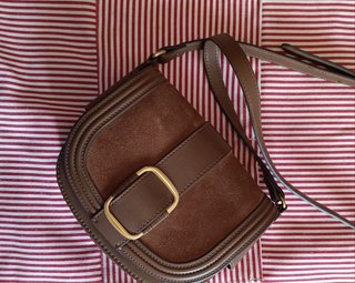 Bolso bandolera Mango piel marrón