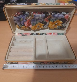 Joyero Estuche Floral Dorado