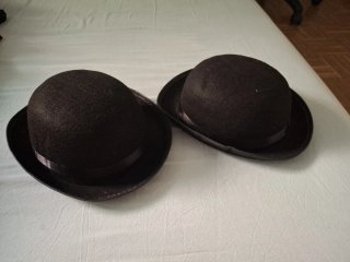 2 Sombreros Bombín Negros