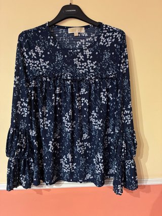 Blusa Michael Kors Talla S Floral Azul