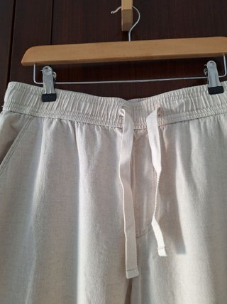 PANTALONI DI LINO BIANCHI DA UOMO