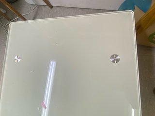 Mesa baja cristal Ikea blanca