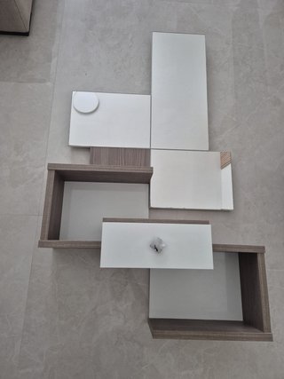 Recibidor moderno madera y cristal