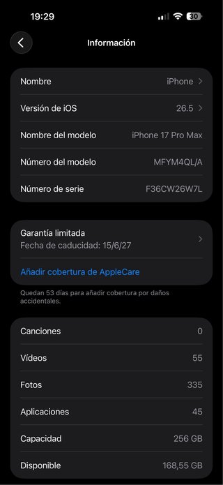 iPhone 17 Pro Max 256GB Plata