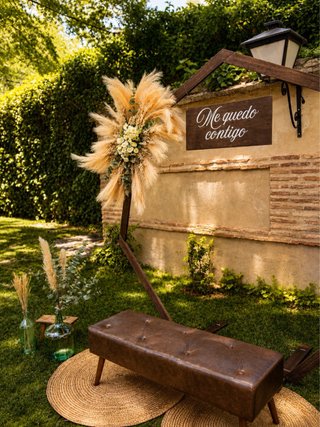 Photocall hexagonal boda Me quedo contigo