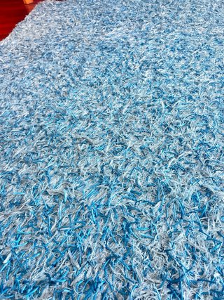 Alfombra gruesa azul poliéster