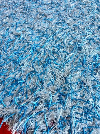 Alfombra gruesa azul poliéster