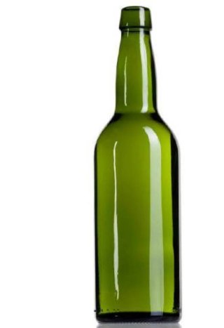 Botellas de sidra verdes vacías