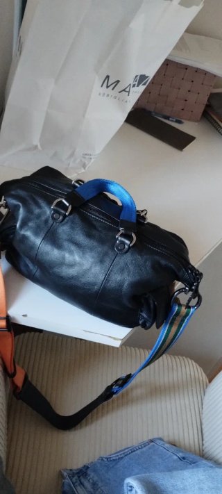 Borsa Diesel nera in pelle.