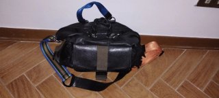 Borsa Diesel nera in pelle.