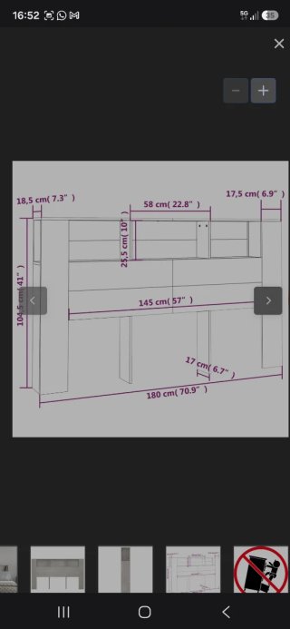 NUEVO Cabecero Cama Gris 180x18.5x104.5