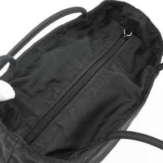 PRADA Tote Bag Nylon Black Silver Auth bs34741 -