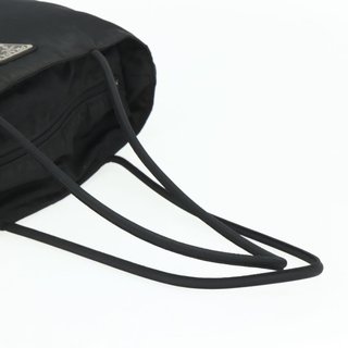 PRADA Tote Bag Nylon Black Silver Auth bs34741 -