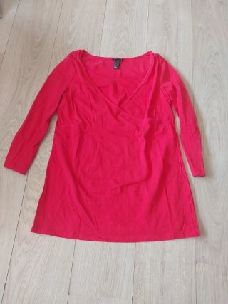 Camiseta premamá roja manga larga