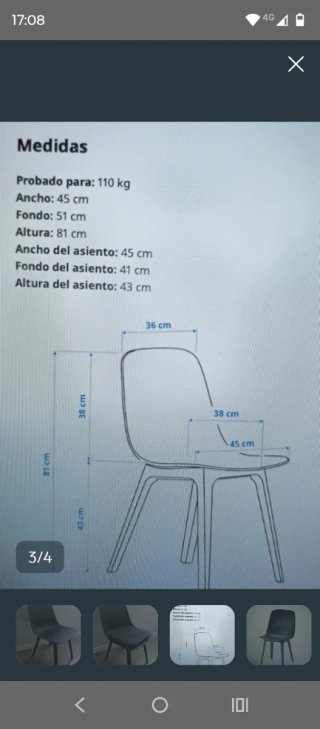 2 Sillas Odger Ikea Negras