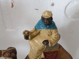 Pastori presepe Re Magio in gesso vintage
