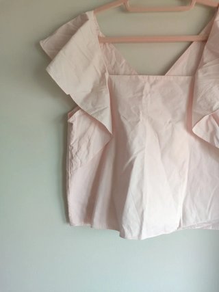 Blusa Zara rosa volantes