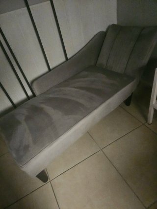 Chaiselongue gris de tela