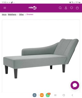 Chaiselongue gris de tela