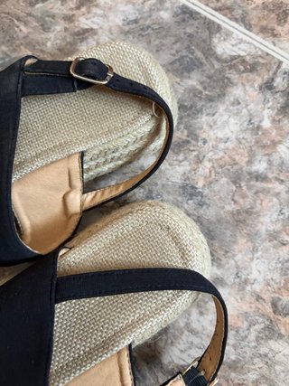 Sandalias esparto plataforma negras T38