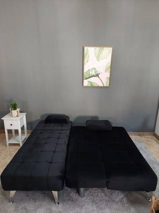 Sofá Cama Chaise Longue Negro