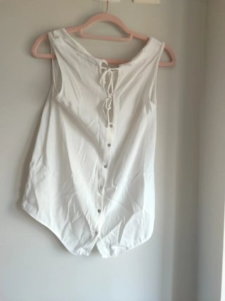 Blusa Zara Blanca sin Mangas