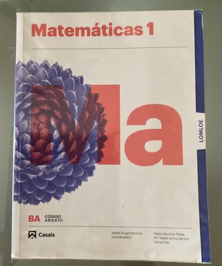 Libro de Matemáticas de 1º Bachillerato