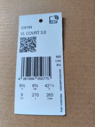 Zapatillas Adidas VL Court 3.0 Negras. 42 2/3