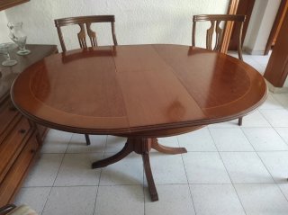 Conjunto mesa comedor extensible y 4 sillas