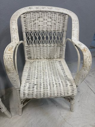 2 Sillones de Mimbre Blanco para Jardín
