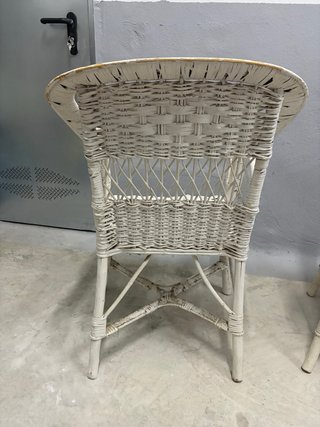 2 Sillones de Mimbre Blanco para Jardín