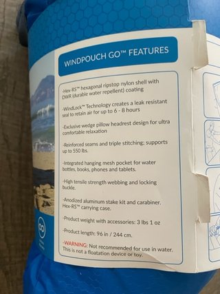 WindPouch GO Tumbona Hinchable